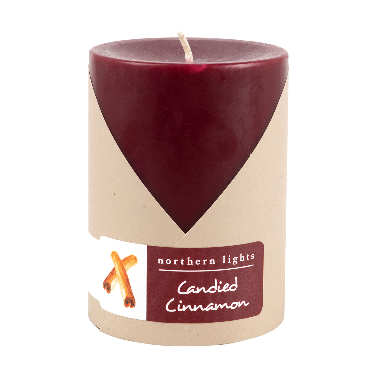 3x4 Pillar Candied Cinnamon Northern Lights Candles