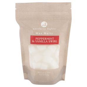 4oz Wax Melt Pouch - Peppermint & Vanilla Swirl