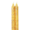 12" Decorative Tapers 2pk - Lemon Zest w/ Gold