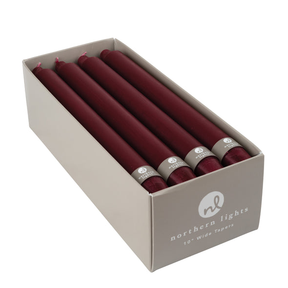 10" Tapers 12pk - Bordeaux