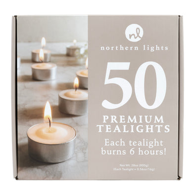 Unfragranced Tealights - 50pc