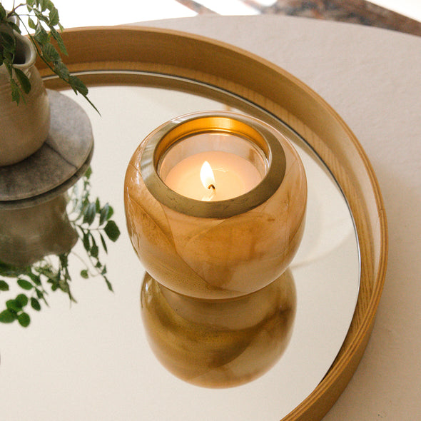 Serene Wooden Circle Candle Holders • That Little Shop