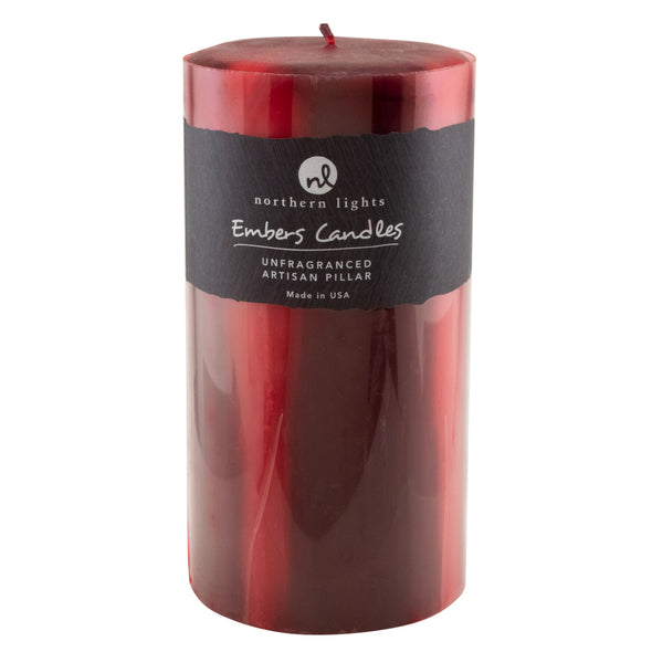 Embers Round Pillar 3x6 - Dark Red