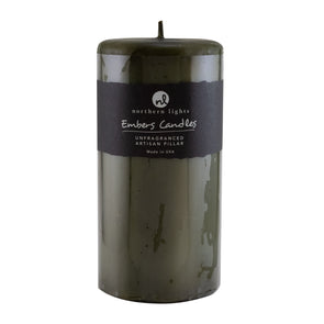 Embers Round Pillar 3x6 - Moss Green