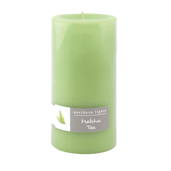 Northern Lights Candles / 3x6 Pillar - Matcha Tea