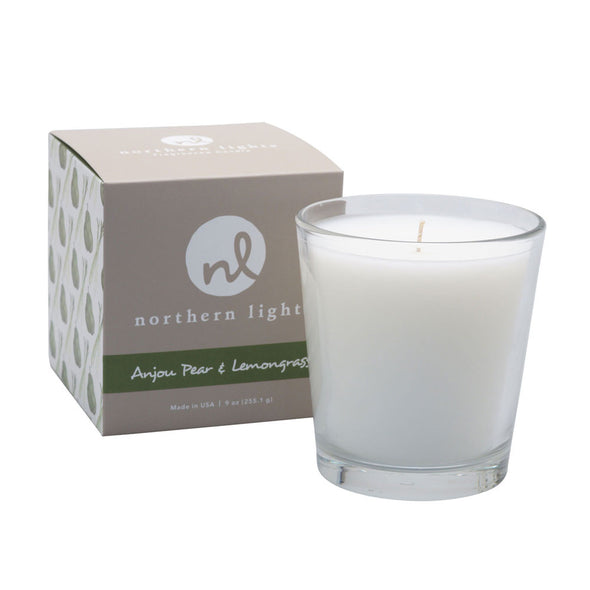Northern Lights Candles / White Candle - Anjou Pear & Lemongrass