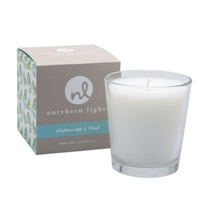 Northern Lights Candles / White Candle - Watercress & Mint