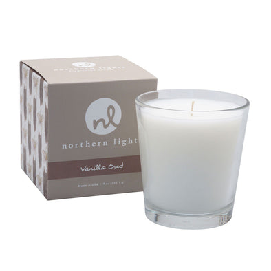 Northern Lights Candles / White Candle - Vanilla Oud