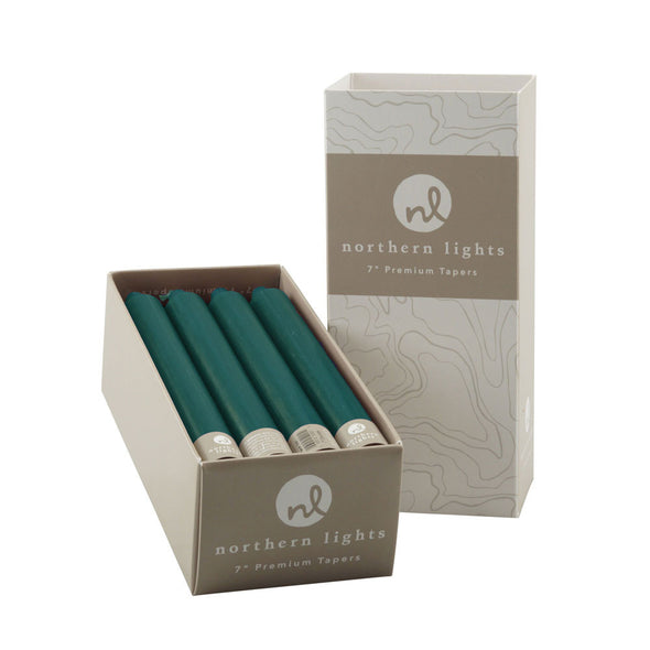 Northern Lights Candles / 7" Tapers 12pk - Turquoise