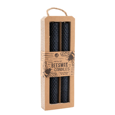 Bee Hive - Black Beeswax Tapers 2pc