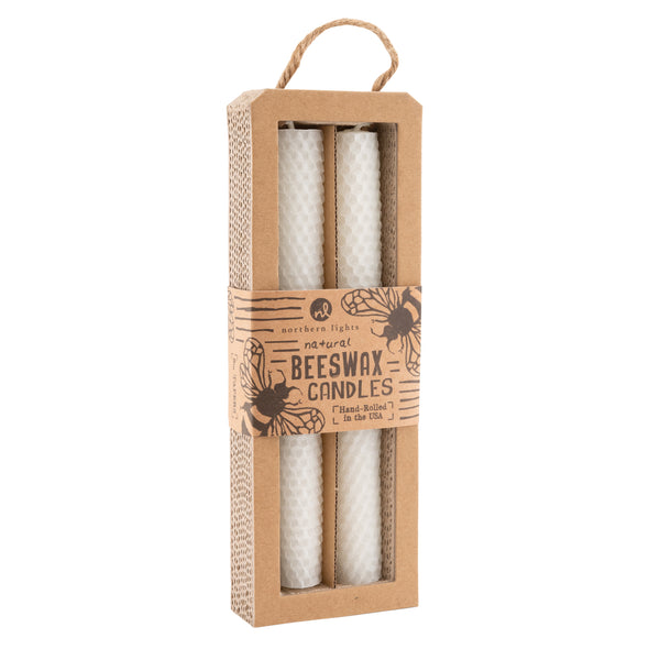 Bee Hive - White Beeswax Tapers 2pc