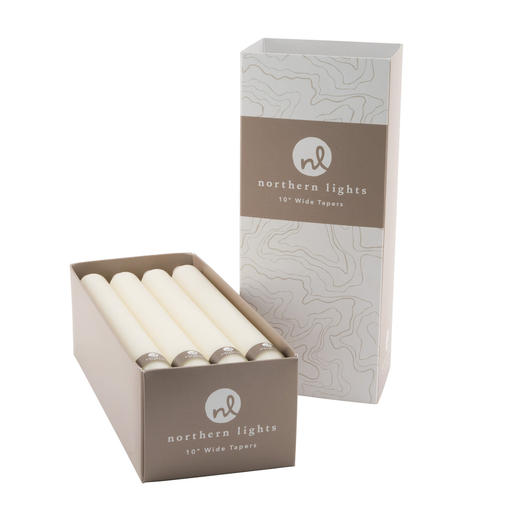 10" Tapers 12pk Ivory Northern Lights Candles