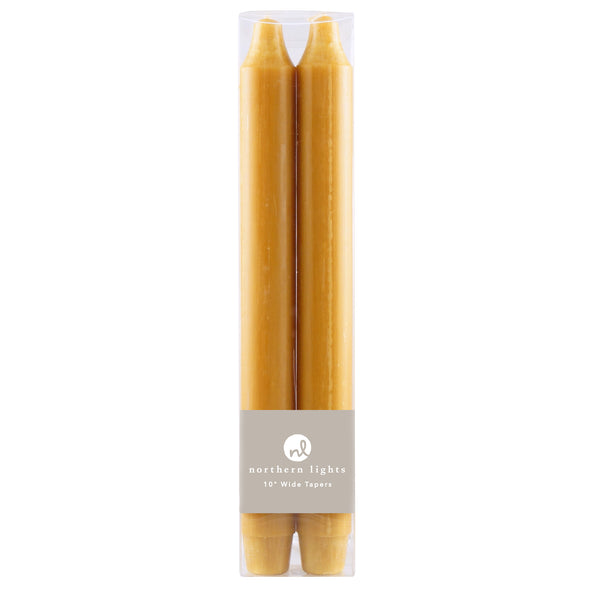 Northern Lights Candles / 10" Wide Tapers 2pk - Caramel