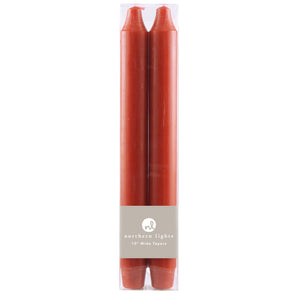 Northern Lights Candles / 10" Wide Tapers 2pk - Crimson