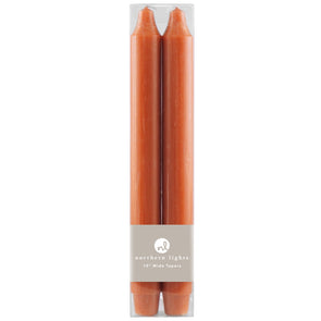 Northern Lights Candles / 10" Wide Tapers 2pk - Terra Cotta
